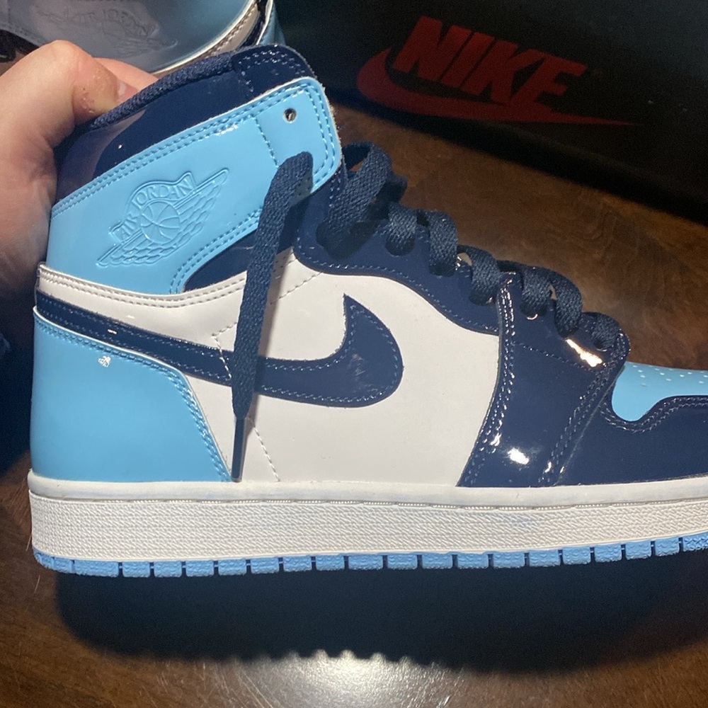 Nike Air Jordan 1 high patent unc blue W9 - Picture 8 of 8